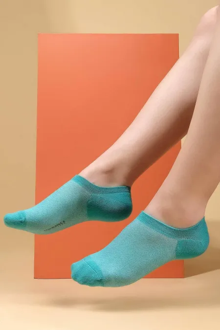 Chaussettes invisibles d'été en coton égyptien pour femmes, bleues