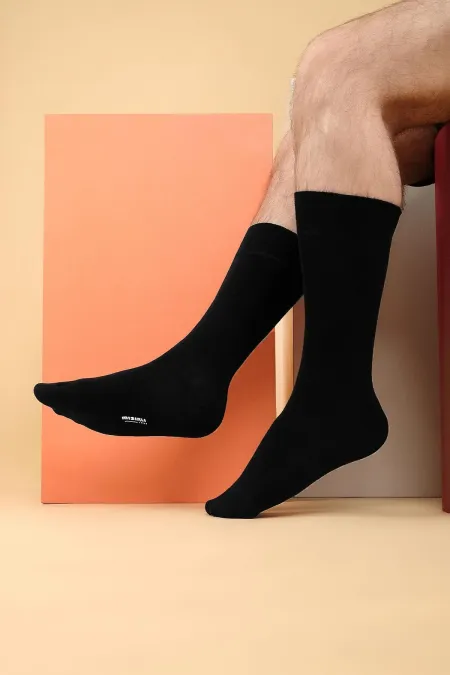 Chaussettes noires à une seule chaussette en coton biologique égyptien pour hommes