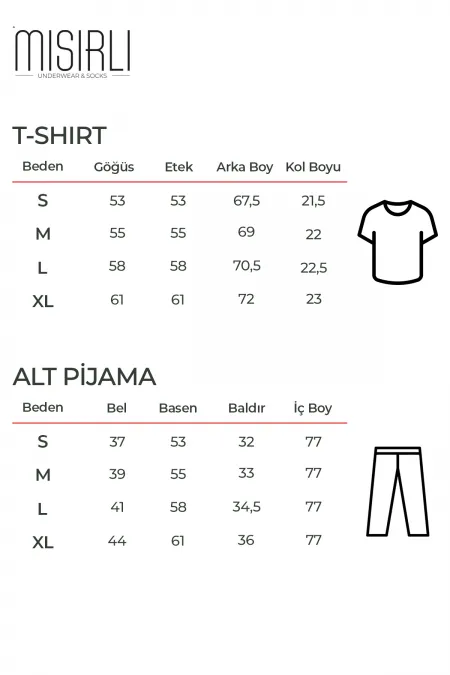 Ensemble pyjama en coton à manches courtes beige-marron