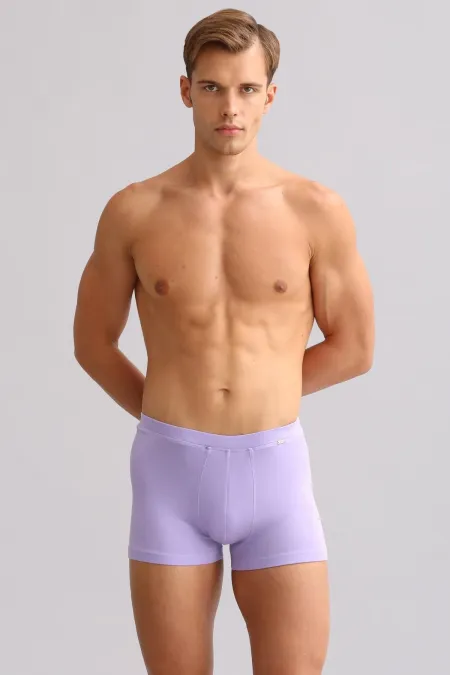 Boxer ZEUS LUXURY en coton biologique égyptien, coupe classique, avec emblème métallique violet