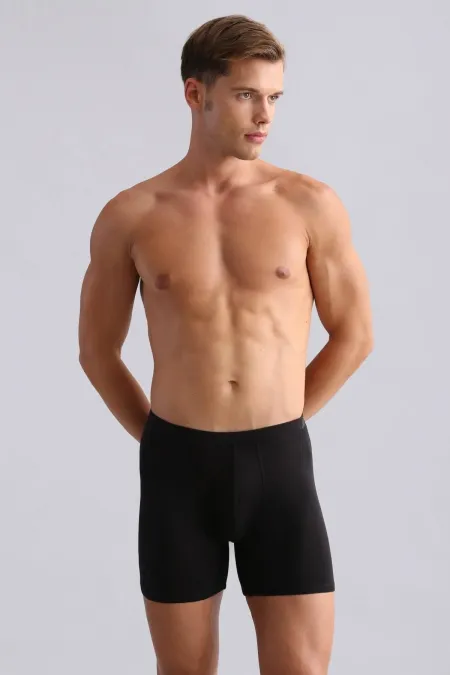 Mısırlı BAMBOO ZEUS Regular Fit Long Boxer Shorts Black