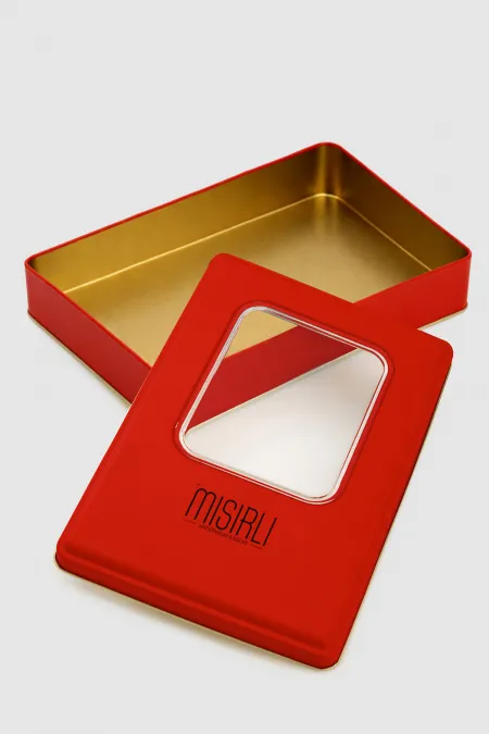 Coffret cadeau unisexe en métal rouge