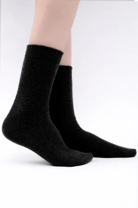 Chaussettes noires à une seule chaussette en laine de mouton égyptienne pour femmes