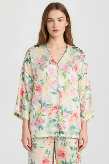 Mısırlı Kadın Dokuma Uzun Kol Çiçekli Gömlek Çok Renkli