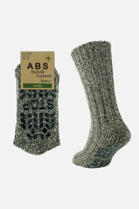 Chaussettes d'hiver kaki en laine mérinos pour femmes égyptiennes, coupe-froid, semelle antidérapante.