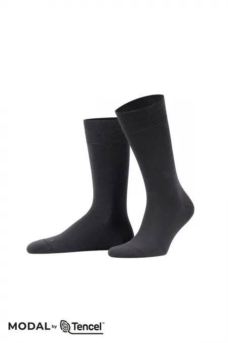 Chaussettes ergonomiques à une seule chaussette en modal pour homme, couleur gris fumé, de fabrication égyptienne