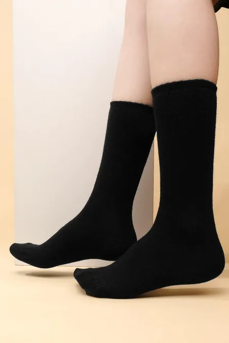 Chaussettes simples en cachemire noir pour femme égyptienne