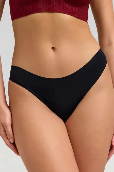 Mısırlı Lazer Kesim Dayanıklı Slip Külot Siyah