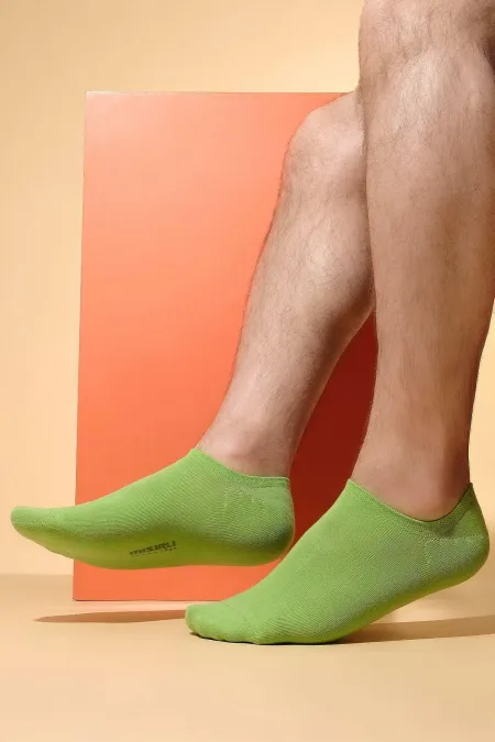 Chaussettes invisibles en coton biologique égyptien pour homme, vertes