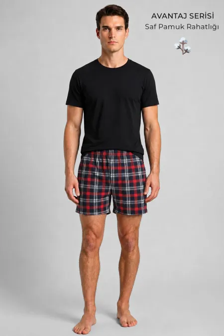 Pyjama court à carreaux orange pour homme, style égyptien