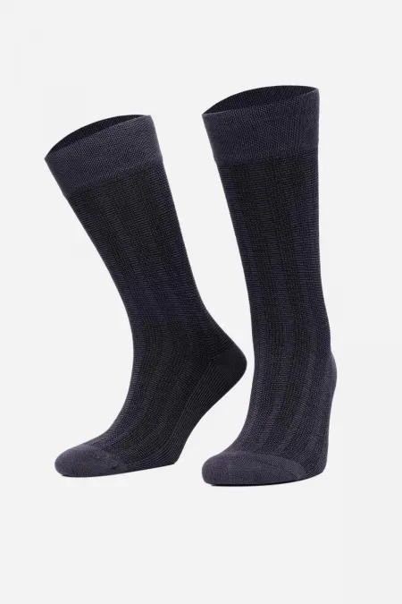 Chaussettes égyptiennes pour homme en bambou, coloris gris fumé.