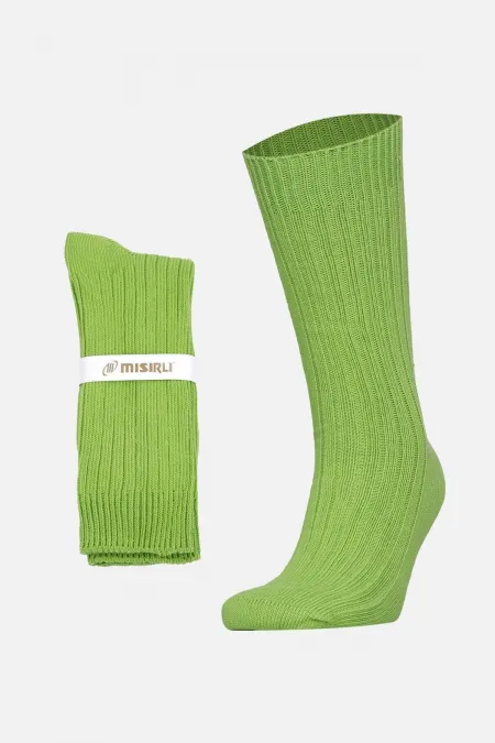Chaussettes d'hiver unisexes égyptiennes en coton bio vert