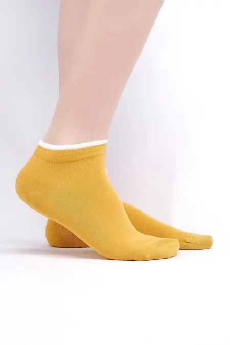 Mısırlı Kadın Modal Tekli Yazlık Sneaker Çorap Sarı