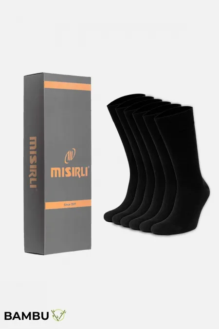 Coffret de 6 paires de chaussettes basses pour homme BAMBU, noires
