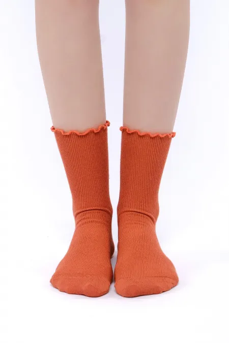 Mısırlı Kadın Modal Tekli Soket Çorap Kiremit