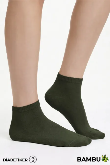 Chaussettes unisexes en bambou pour diabétiques, kaki