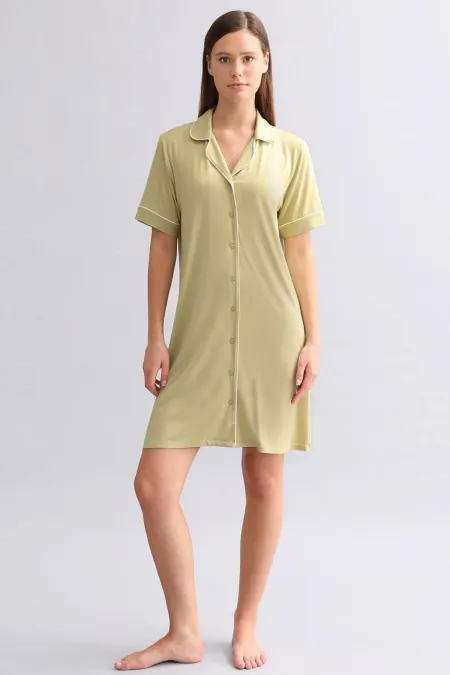 Chemise de nuit égyptienne en modal, vert sauge