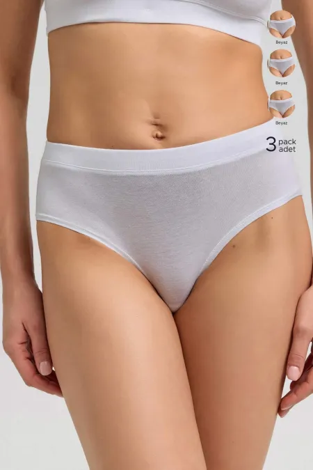 Culottes slip blanches Modal By TENCEL HERA, élastique invisible, lot de 3 (provenance : Égypte)