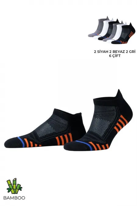 Chaussettes de sport unisexes égyptiennes en bambou haute performance, lot de 6 paires, multicolores