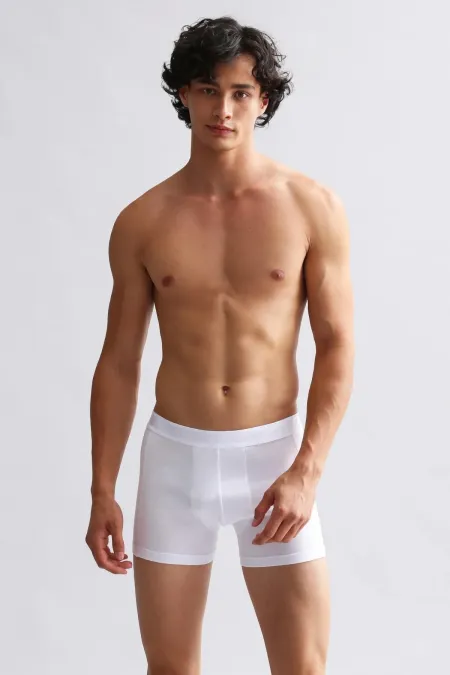 Mısırlı Modal By TENCEL Compact Cotton Klasik Boxer Beyaz
