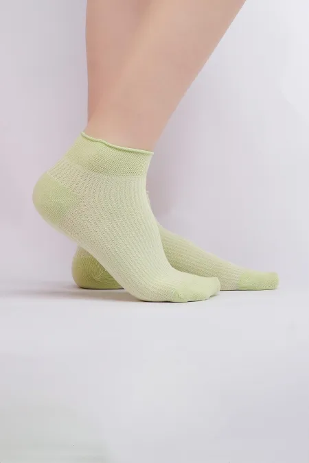 Mısırlı Women's Bamboo Single Summer Sneaker Socks Green