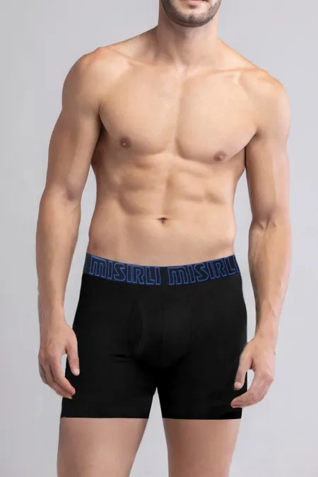 Mısırlı SPARTACUS PERFORMANCE Long Boxer Blue Elasticated Black
