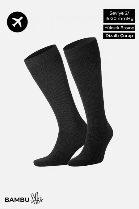 Chaussettes de vol unisexes en bambou égyptien, noires, avec technologie de serrage spéciale. Chaussettes de vol unisexes en bambou égyptien, noires, avec technologie de serrage spéciale.