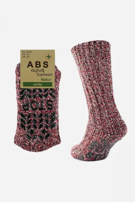 Chaussettes d'hiver rouges en laine mérinos pour femmes égyptiennes, coupe-froid, semelle antidérapante.
