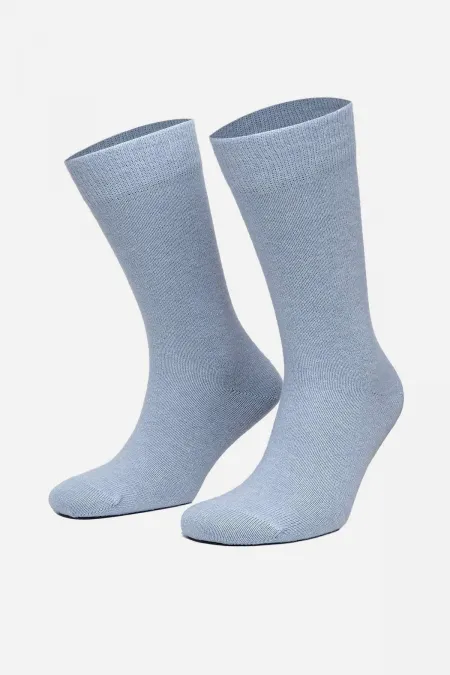 Mısırlı Erkek Koyun Yünü Tekli Soket Çorap Mavi