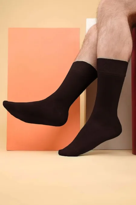Chaussettes simples en coton biologique pour homme, marron, d'origine égyptienne
