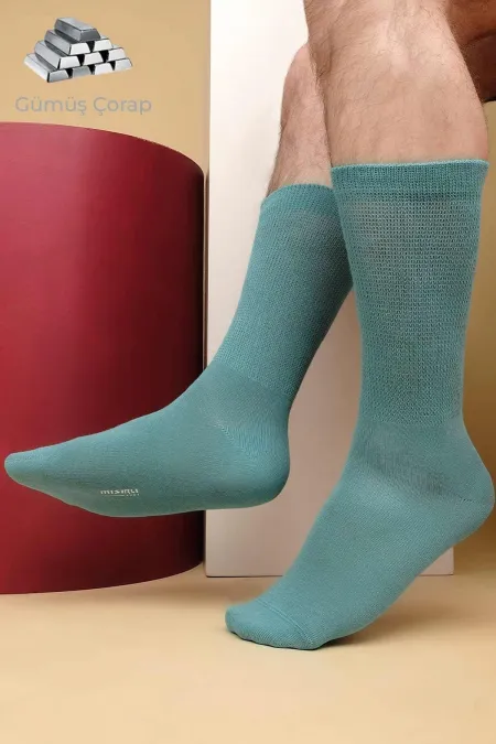 Men's 10% Silver Single Socket Socks Pastel Blue