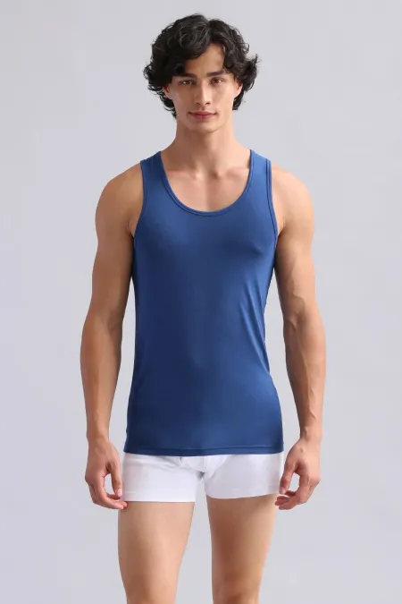 Mısırlı Modal By TENCEL HERCULES Slim Fit Basic Atlet Gece Mavisi