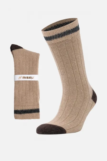Chaussettes d'hiver unisexes en laine d'alpaga égyptienne beige