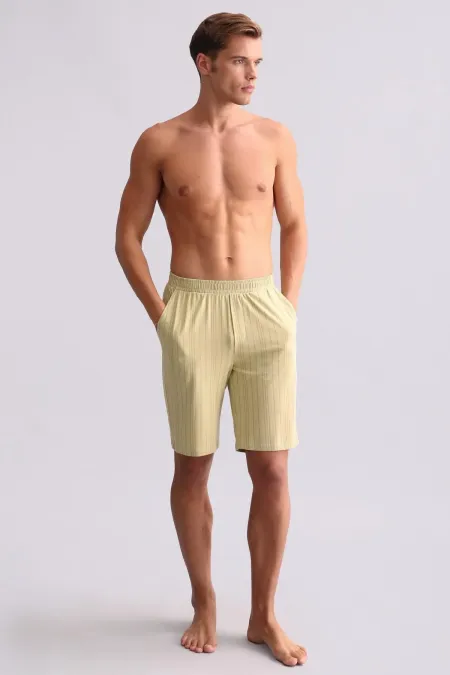 Short de pyjama égyptien pour homme en bambou vert sauge