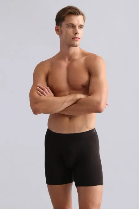 Mısırlı BAMBOO ZEUS Regular Fit Long Boxer Shorts Brown