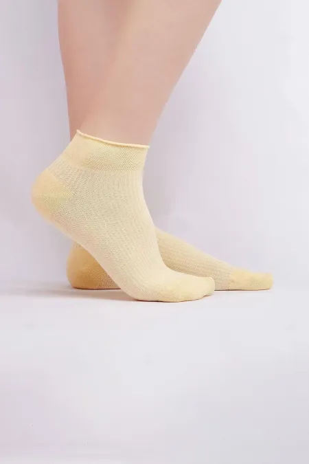 Chaussettes d'été en bambou pour femmes égyptiennes, jaunes