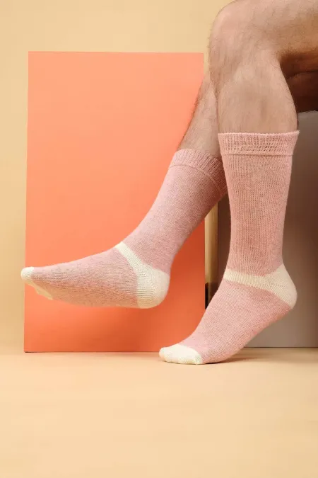 Chaussettes simples en laine d'alpaga rose pour homme, d'origine égyptienne