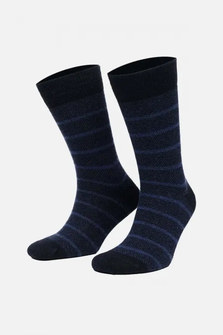 Mısırlı Erkek Koyun Yünü Tekli Soket Çorap Lacivert