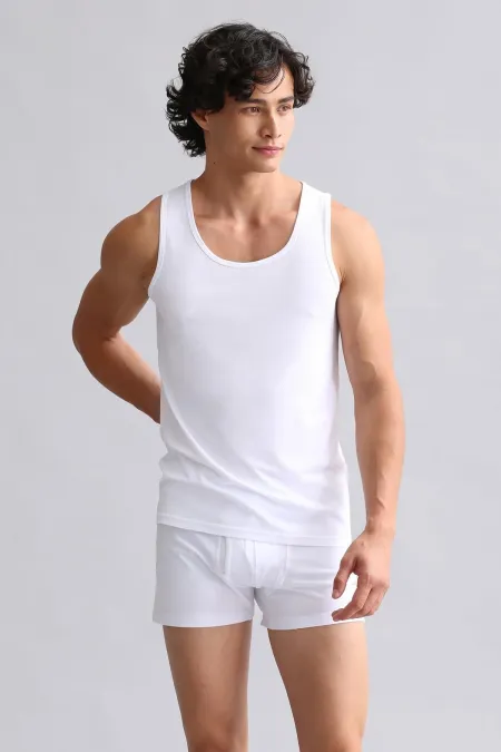 Mısırlı Modal By TENCEL HERCULES Slim Fit Basic Atlet Beyaz Mısırlı Modal By TENCEL HERCULES Slim Fit Basic Atlet Beyaz