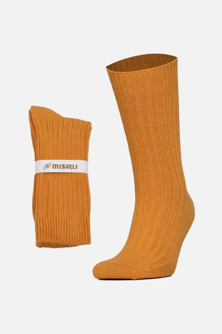 Chaussettes d'hiver unisexes en coton bio égyptien orange
