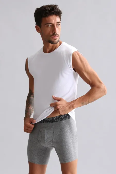 Mısırlı Modal By TENCEL HERCULES Slim Fit Bisiklet Yaka Sporcu Atlet / T-Shirt Beyaz