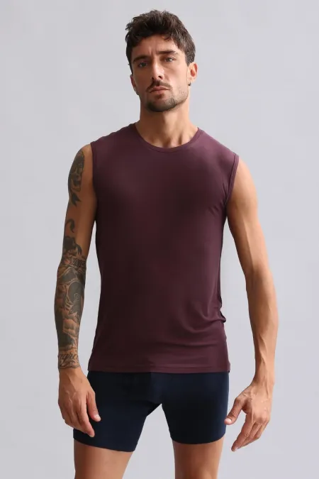Mısırlı Modal By TENCEL HERCULES Slim Fit Bisiklet Yaka Sporcu Atlet / T-Shirt Mor