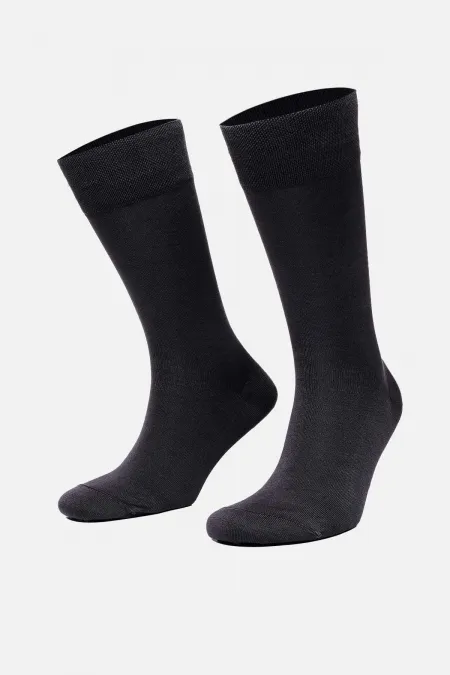 Mısırlı Erkek Merserize Tekli Uzun Çorap Antrasit