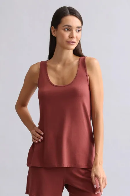 Kadın Bambu Regular Pijama Üst Bordo