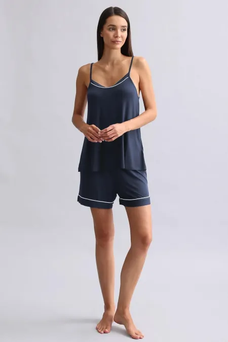 Mısırlı Kadın Modal Şort Gece Mavisi