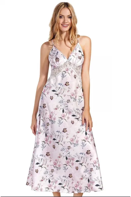 Mısırlı Kadın SATEN Uzun Tunik Krem