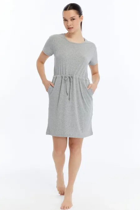Mısırlı Ribbed Dress Grey Melange