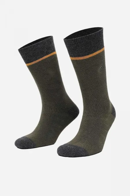 Chaussettes simples en coton éponge kaki pour homme, de fabrication égyptienne