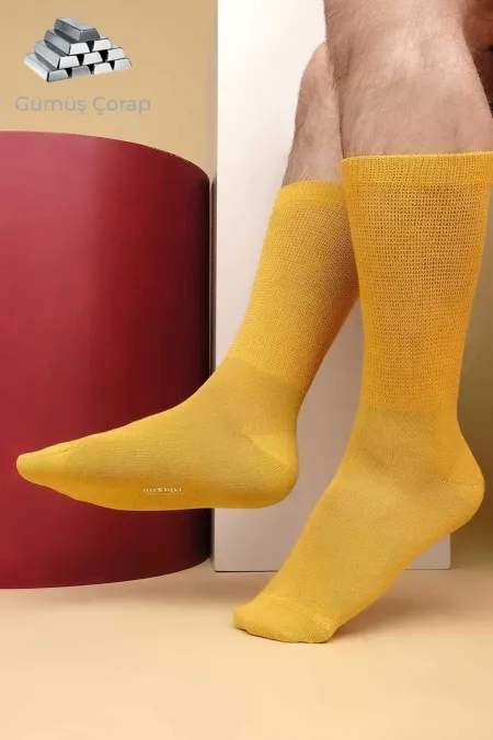 Egyptian Men's 10% Silver Single Socket Socks Yellow