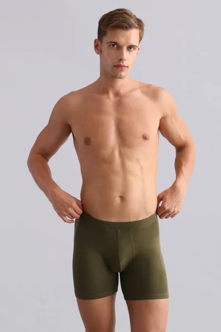 Mısırlı BAMBOO ZEUS Regular Fit Long Boxer Dark Khaki
